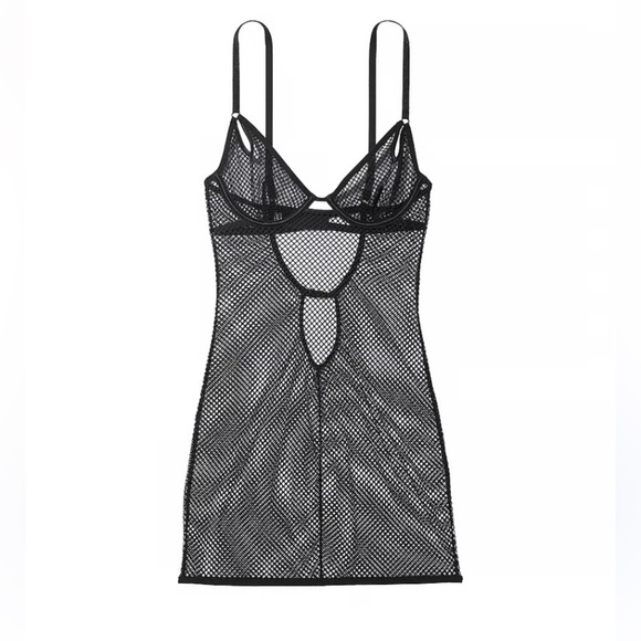 New! Victorias Secret black sheer mesh slip dress 20015 - Picture 1 of 10